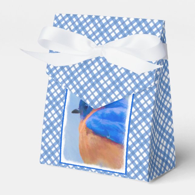 Bluebird Painting - Original Bird Art Favor Boxes (Front Side)