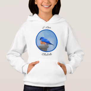 Bluebird Painting - Original Bird Art Hoodie