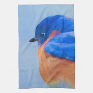 Bluebird Painting - Original Bird Art Kitchen Towel