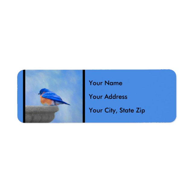 Bluebird Painting - Original Bird Art Label (Front)