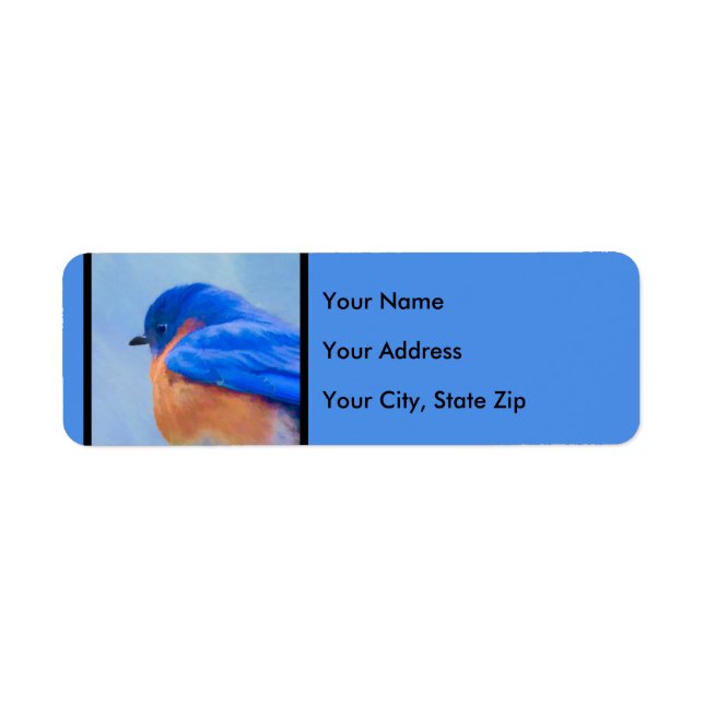 Bluebird Painting - Original Bird Art Label (Front)