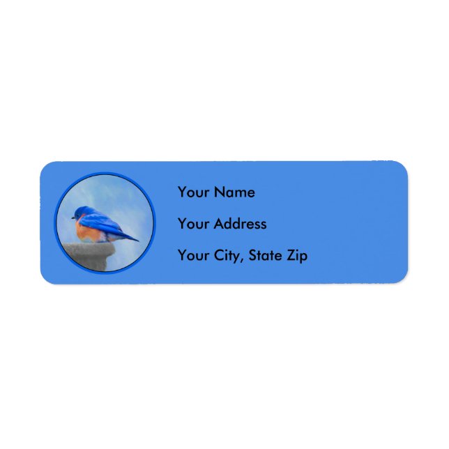 Bluebird Painting - Original Bird Art Label (Front)
