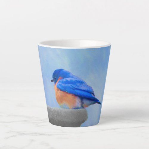 Bluebird Painting _ Original Bird Art Latte Mug
