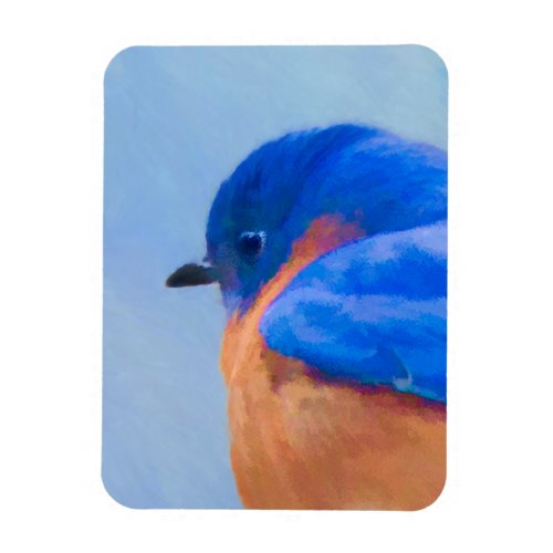 Bluebird Painting _ Original Bird Art Magnet