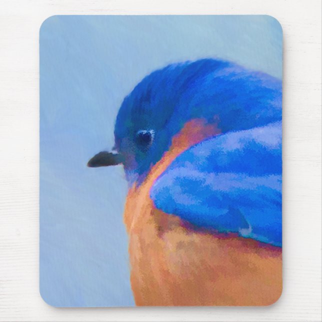 Bluebird Painting - Original Bird Art Mouse Pad (Front)