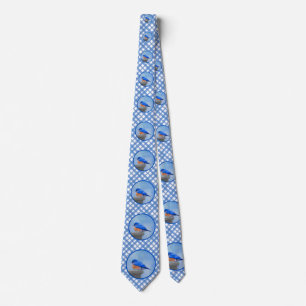 Bluebird Painting - Original Bird Art Neck Tie