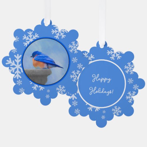 Bluebird Painting _ Original Bird Art Ornament Card