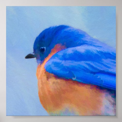 Bluebird Painting _ Original Bird Art Poster