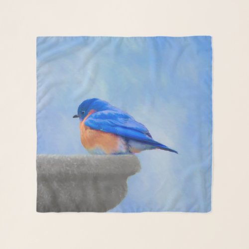 Bluebird Painting _ Original Bird Art Scarf