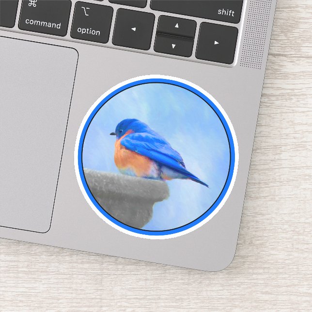 Bluebird Painting - Original Bird Art Sticker (Detail)