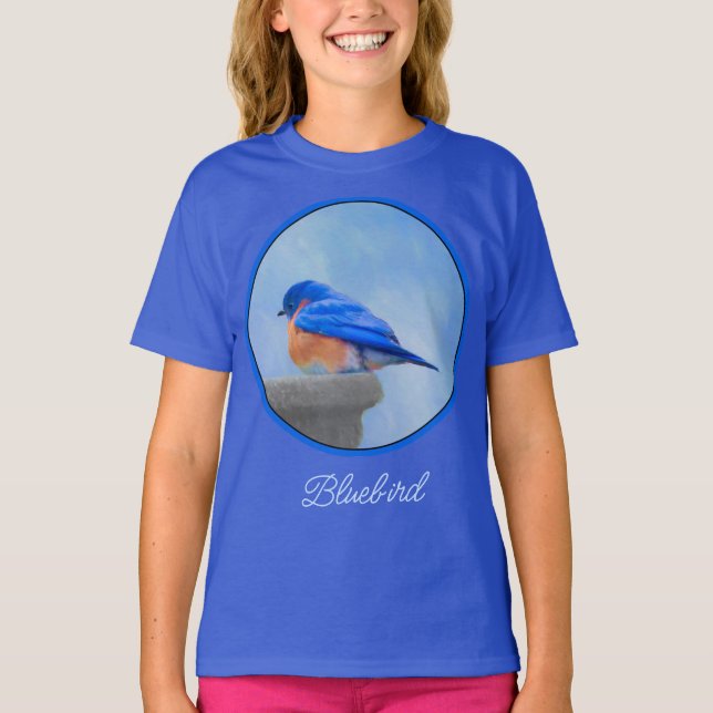 Bluebird Painting - Original Bird Art T-Shirt (Front)