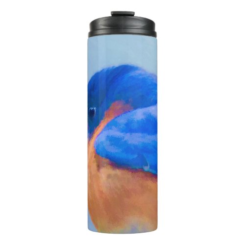 Bluebird Painting _ Original Bird Art Thermal Tumbler