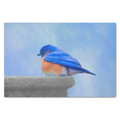 Bluebird Painting _ Original Bird Art Tissue Paper