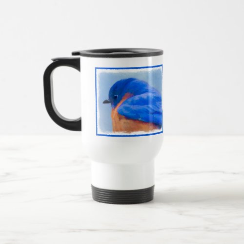 Bluebird Painting _ Original Bird Art Travel Mug