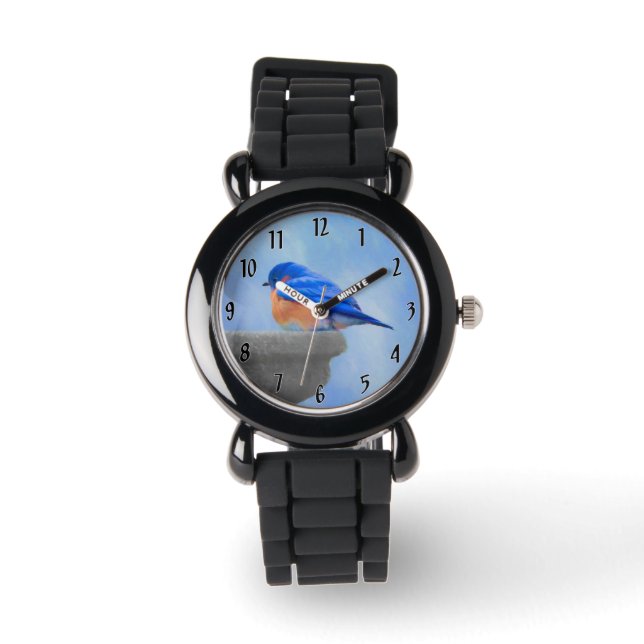 Bluebird Painting - Original Bird Art Watch (Front)