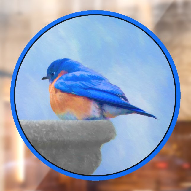 Bluebird Painting - Original Bird Art Window Cling (Sheet 2)