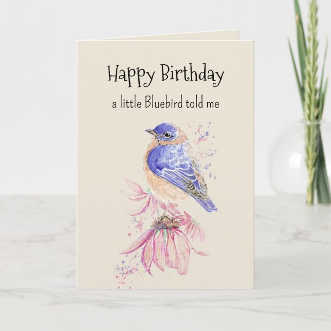Bluebird Personality Fun Birthday  Card (Front)