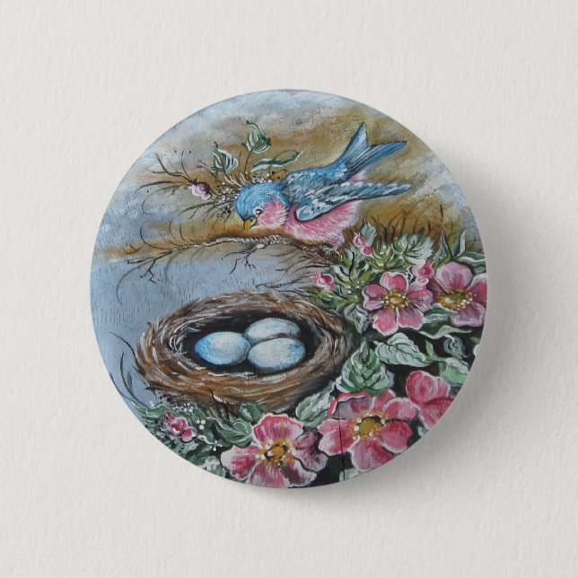 Bluebird Pinback Button (Front)