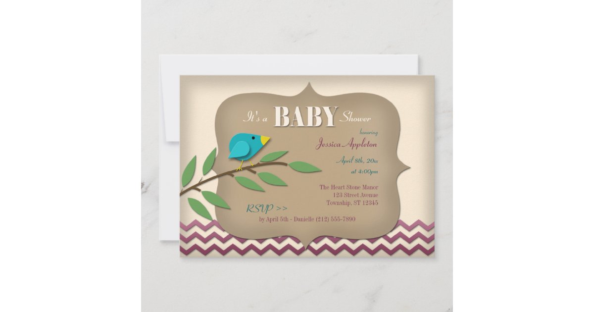 Bluebird Scrapbook Style Baby Shower Invitations Zazzle