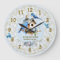 Bluebird Scripture Clock Birdhouse Ecclesiastes