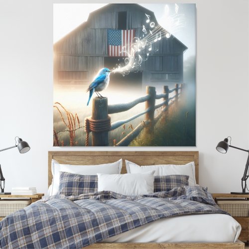 Bluebird Singing a Song  Canvas Print