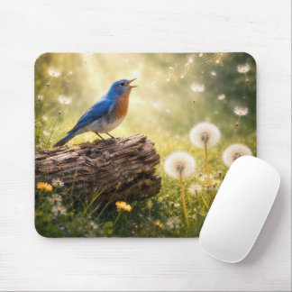 Bluebird Singing in Sunshine Mouse Pad