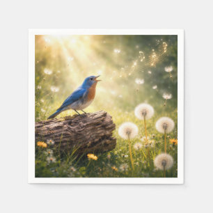 Bluebird Singing in Sunshine Napkins