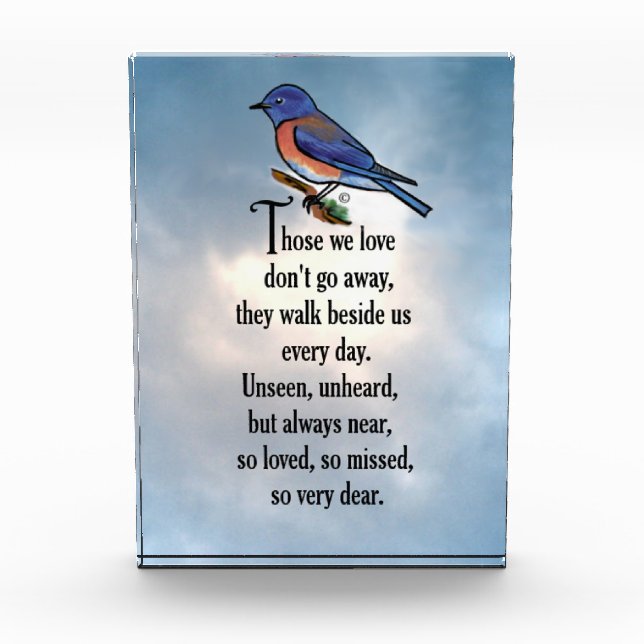Bluebird "so Loved" Poem Award (Front)