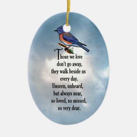 Bluebird "so Loved" Poem Ceramic Ornament