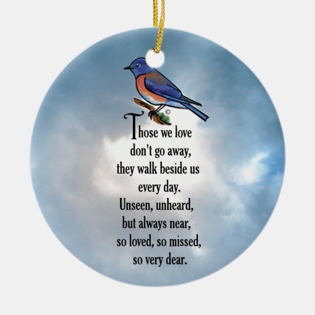 Bluebird "so Loved" Poem Ceramic Ornament (Front)