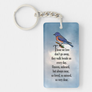Bluebird "So Loved" Poem Keychain