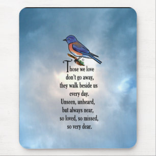 Bluebird "so Loved" Poem Mouse Pad