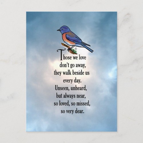 Bluebird so Loved Poem Postcard