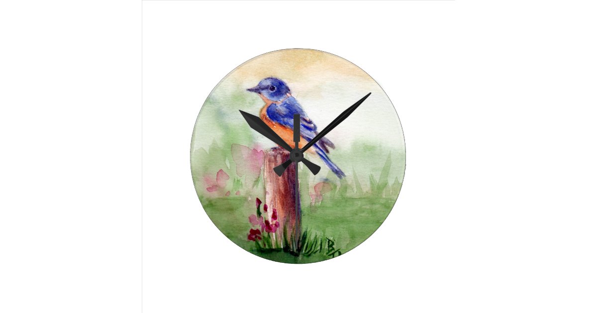 Bluebird Song Wall Clock | Zazzle