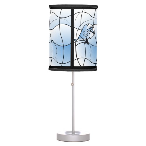 Bluebird Stained Glass Designer Table Lamp