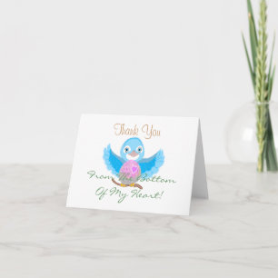 Bluebird Thank You! Letterpress Thank You Card