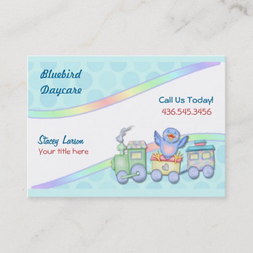 Customizable Bluebird Train Business Card Template