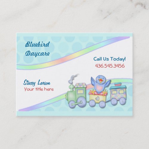 Bluebird Train for Daycare or Babysitter Business Card