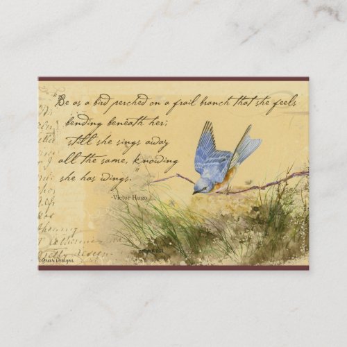 Bluebird Victor Hugo Quote Business Cards