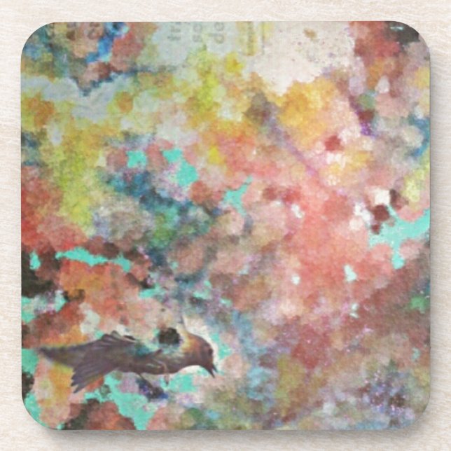 Bluebird Watercolor  Drink Coaster (Front)