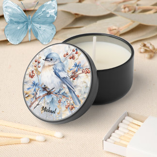 Bluebird Watercolor Mini Candle Favors