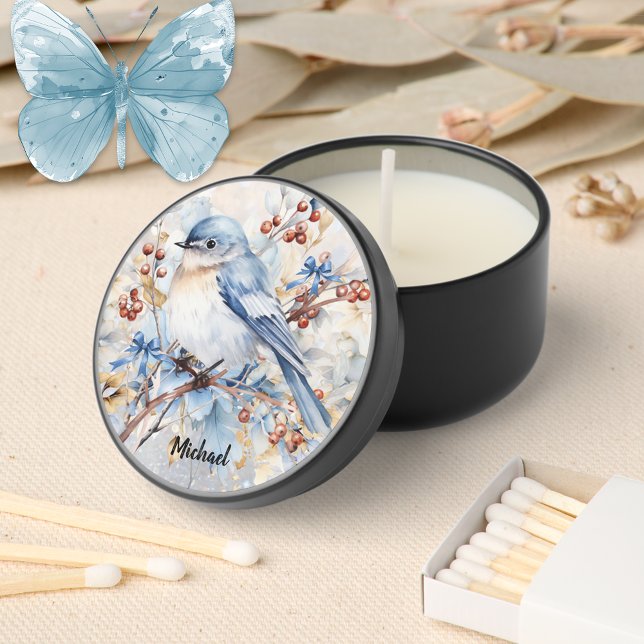 Bluebird Watercolor Mini Candle Favors (Creator Uploaded)