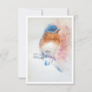Bluebird Watercolor Watercolour Note Card