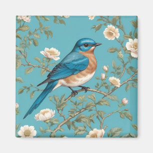 Bluebird William Morris Inspired Turquois  Magnet