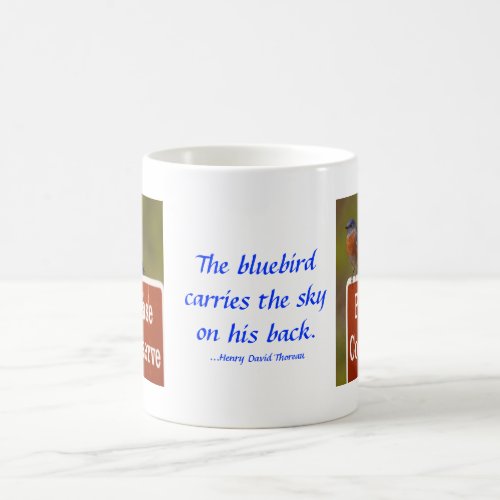 Bluebird with Thoreau Quote 15 oz Coffee Mug