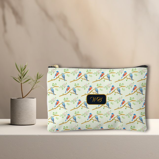 Bluebirds Accessory Pouch Pale Green (Creator Uploaded)