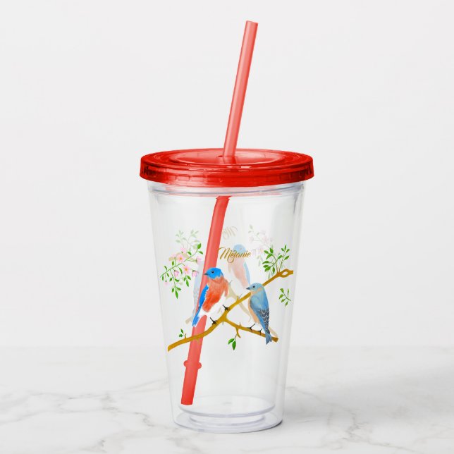 Bluebirds Acrylic Tumbler (Back)