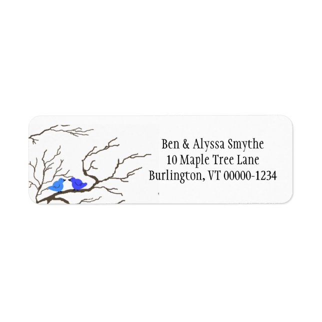 Bluebirds and Branches Custom Address Labels (Front)