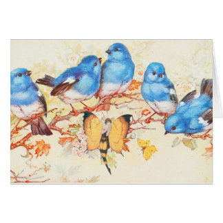 Bluebirds and Butterfly Girl Cards