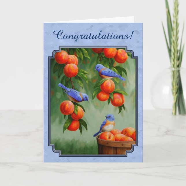 Bluebirds and Peaches Blue Card (Front)